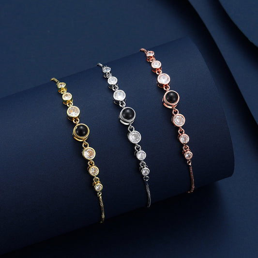 Armband mit persönlichem Foto - Circle Diamonds