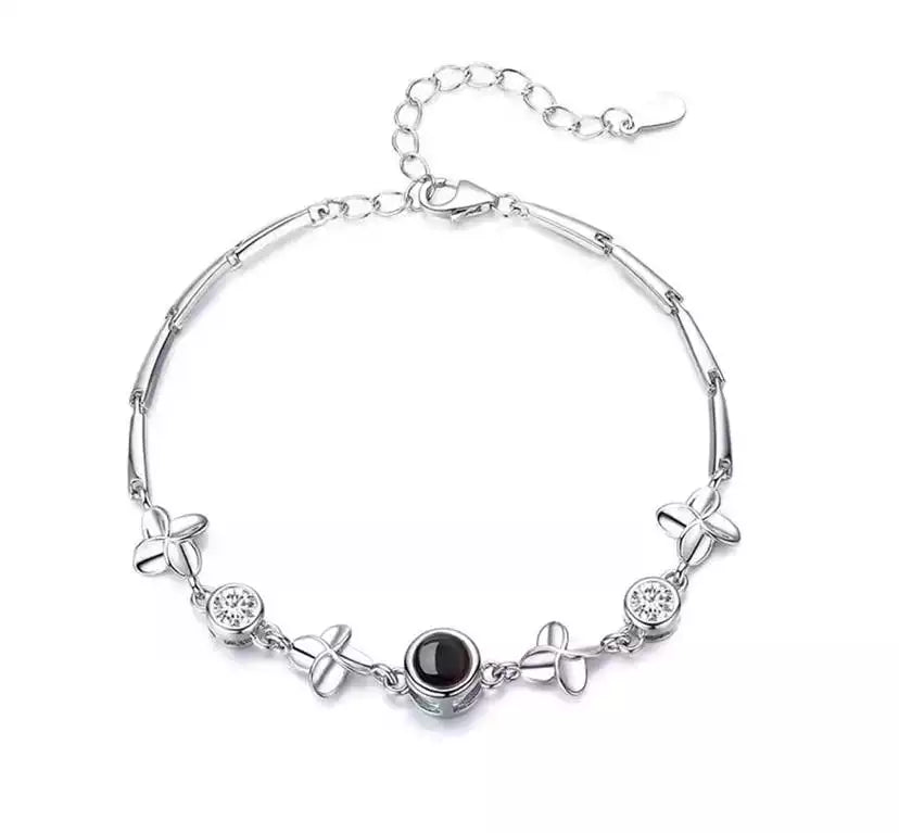 Armband mit Foto – Blatt, Fotoarmband mit Projektionslinse | 4MyLove