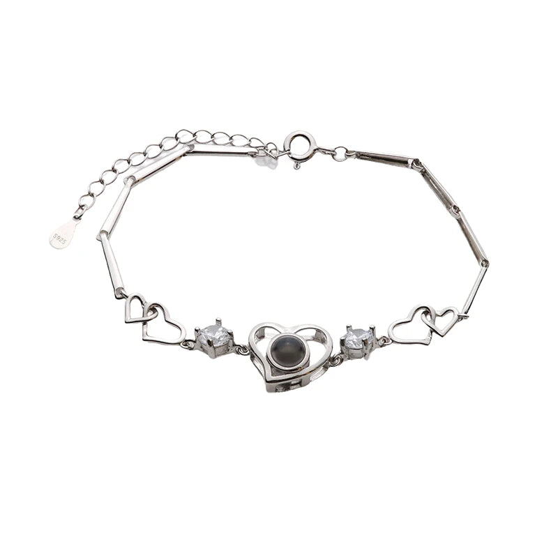 Armband mit Foto – Herzen, Fotoarmband mit Projektionslinse | 4MyLove