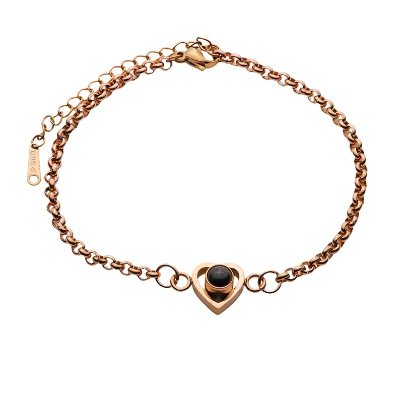 Armband mit Foto – Klassisches Herz, Fotoarmband mit Projektionslinse | 4MyLove
