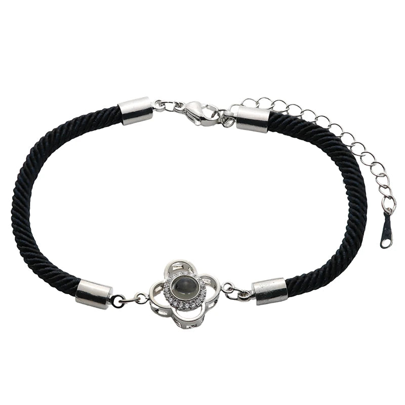 Armband mit Foto – Vierblatt, Fotoarmband mit Projektionslinse | 4MyLove