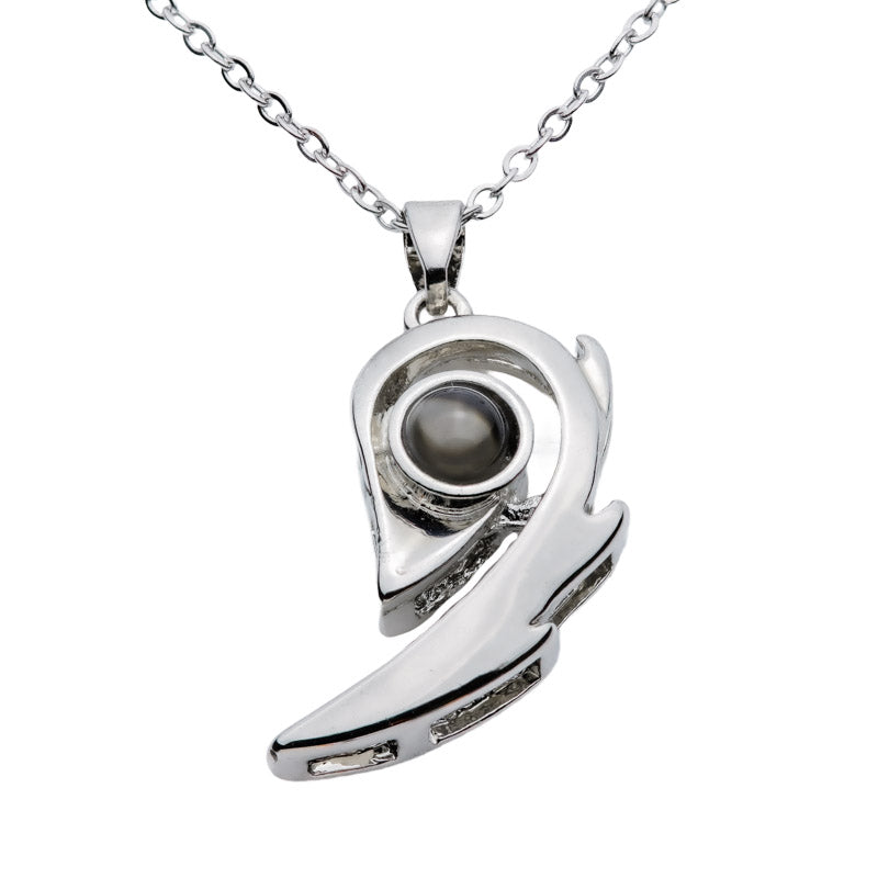 Kette mit Foto – Gezacktes Herz, Fotokette mit Projektionslinse | 4MyLove
