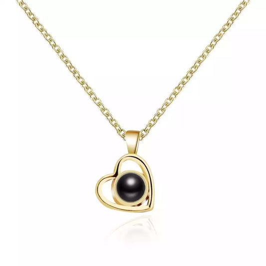 Fotokette Kleines offenes Herz in Gold