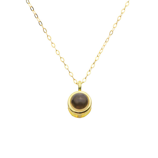 Kette mit Foto – Rundes Medaillon, Fotokette mit Projektionslinse | 4MyLove