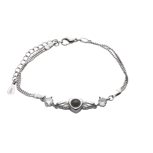 Personalisiertes Flügelherz-Armband mit eigenem Bild