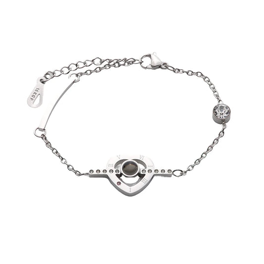 Personalisiertes Kristallherz-Armband mit eigenem Bild