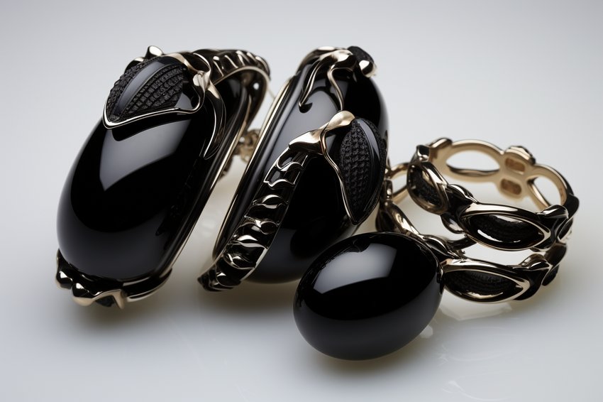 Onyxschmuck in tiefem Schwarz – elegante Ringe und Halsketten