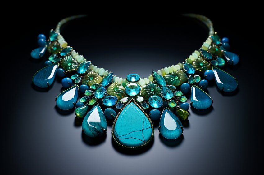 Türkisschmuck in blau-grünen Farbtönen – Naturstein