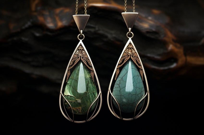 Tropfenförmiger Schmuck in eleganter Form – Ohrhänger und Anhänger