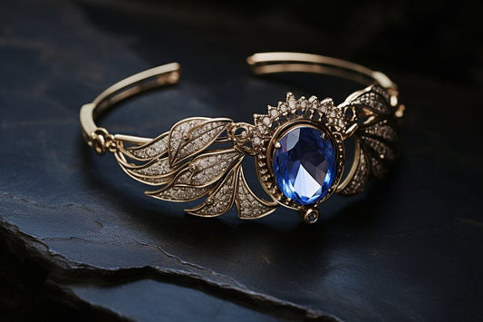 Elegantes Armband mit blauem Schmuckstein als Geschenk für eine romantische Date Night
