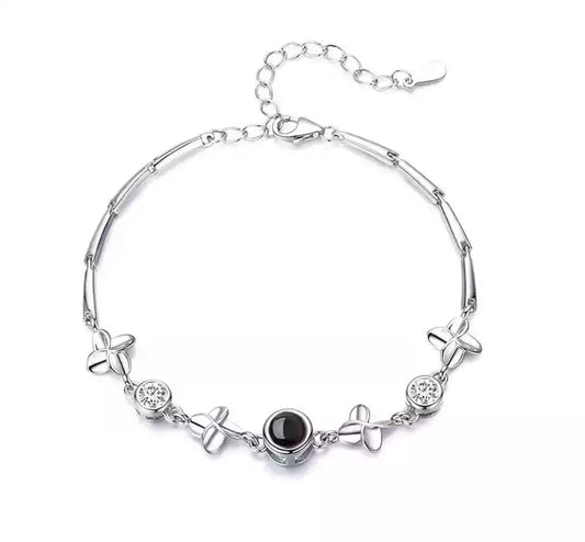 Armband mit Foto – Blatt, Fotoarmband mit Projektionslinse | 4MyLove