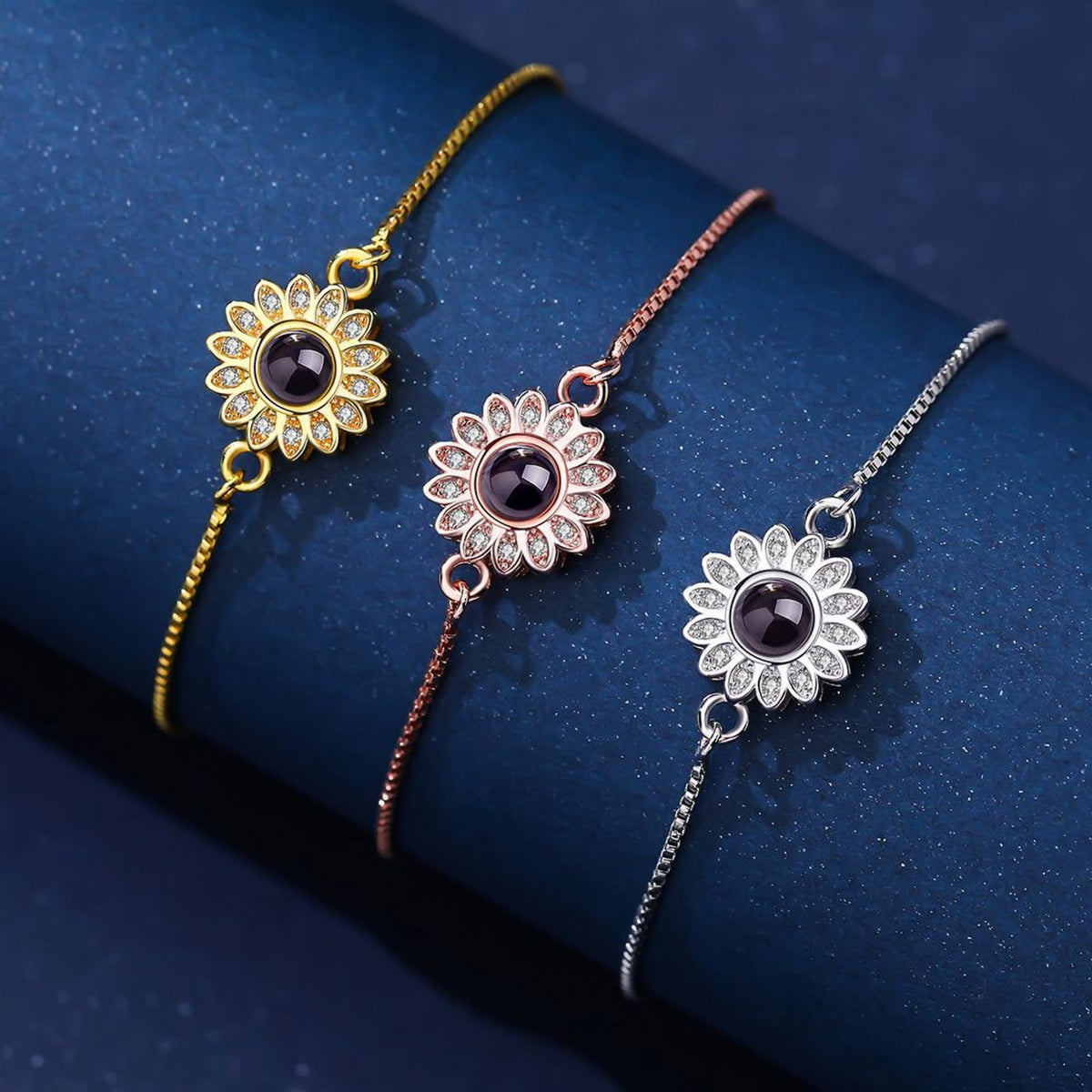 Armband mit Foto – Blüte, Fotoarmband mit Projektionslinse | 4MyLove