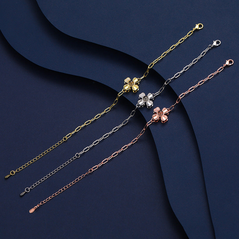 Armband mit Foto – Blume, Fotoarmband mit Projektionslinse | 4MyLove