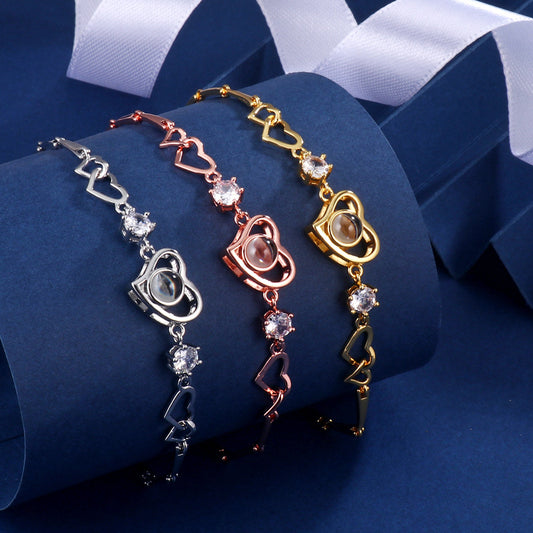 Armband mit Foto – Herz, Fotoarmband mit Projektionslinse | 4MyLove