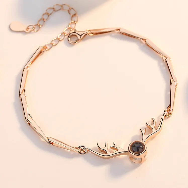 Armband mit Foto – Hirsch, Fotoarmband mit Projektionslinse | 4MyLove