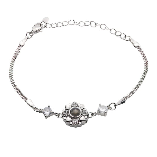 Armband mit Foto – Kristallblüte, Fotoarmband mit Projektionslinse | 4MyLove