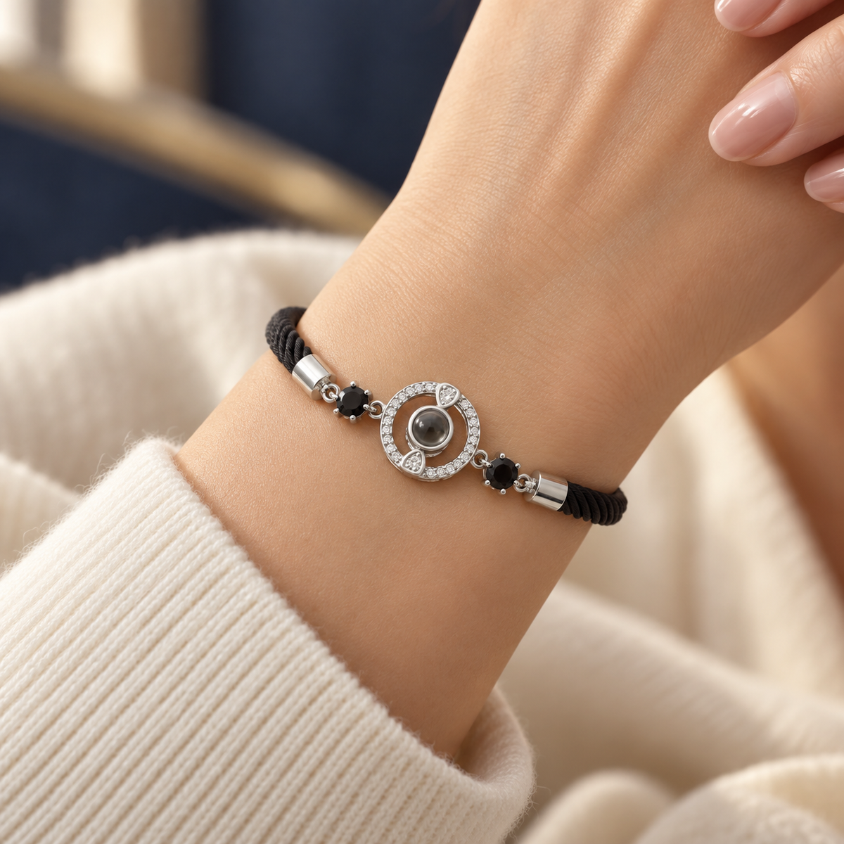 Armband mit Foto – Kristallkreis, Fotoarmband mit Projektionslinse | 4MyLove