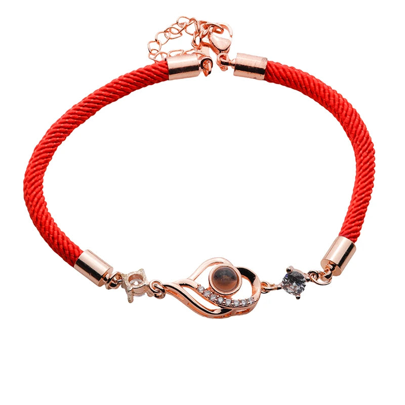 Armband mit Foto – Liegendes Herz, Fotoarmband mit Projektionslinse | 4MyLove