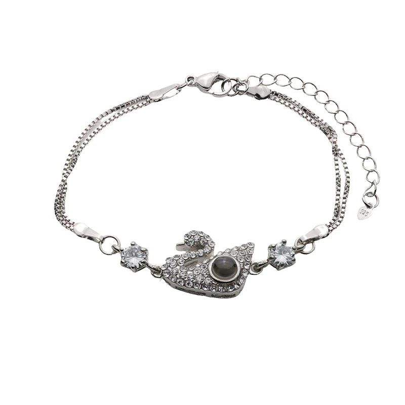 Armband mit Foto – Schwan, Fotoarmband mit Projektionslinse | 4MyLove