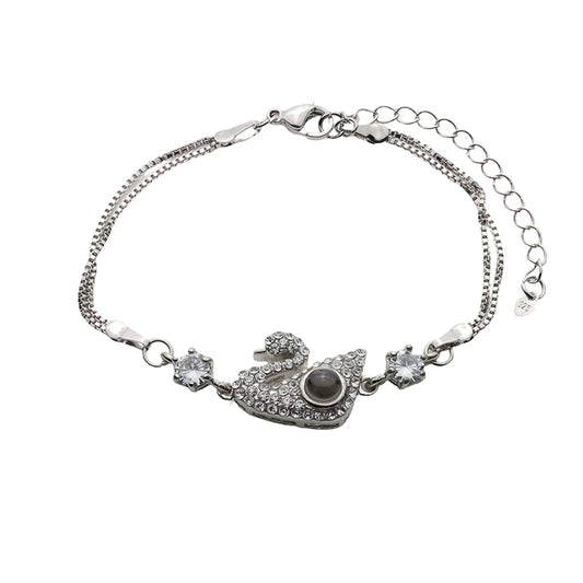 Armband mit Foto – Schwan, Fotoarmband mit Projektionslinse | 4MyLove