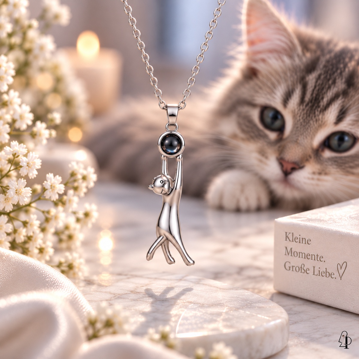 Kette mit Foto – Katzenanhänger, Fotokette mit Projektionslinse | 4MyLove
