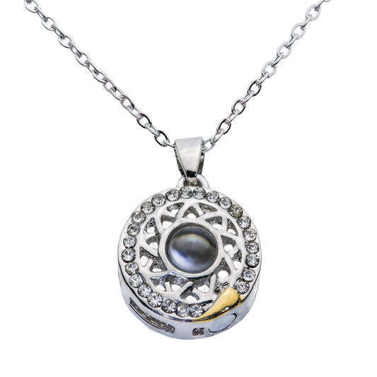 Kette mit Foto – Filigranes Ornament, Fotokette mit Projektionslinse | 4MyLove
