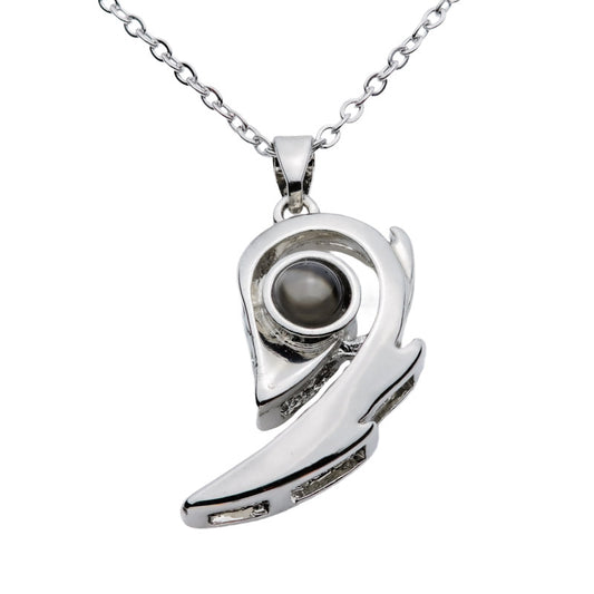 Kette mit Foto – Gezacktes Herz, Fotokette mit Projektionslinse | 4MyLove