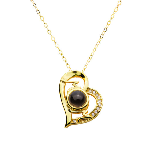 Kette mit Foto – Goldener Mama Anhänger, Fotokette mit Projektionslinse | 4MyLove