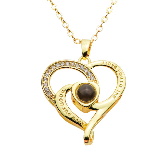 Kette mit Foto – Herz mit Liebesbotschaft, Fotokette mit Projektionslinse | 4MyLove