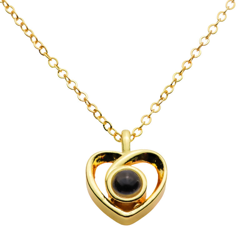 Kette mit Foto – Kleines Herz, Fotokette mit Projektionslinse | 4MyLove