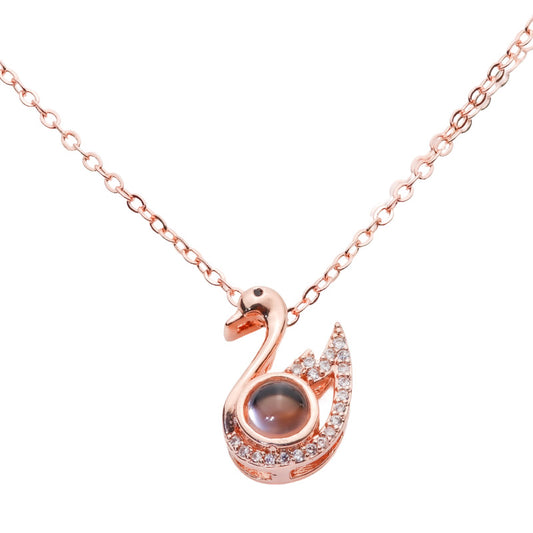 Kette mit Foto – Kleiner Schwan, Fotokette mit Projektionslinse | 4MyLove
