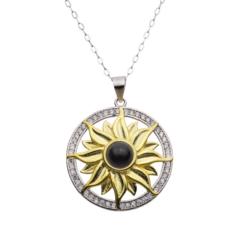 Kette mit Foto – Sonnenanhänger, Fotokette mit Projektionslinse | 4MyLove