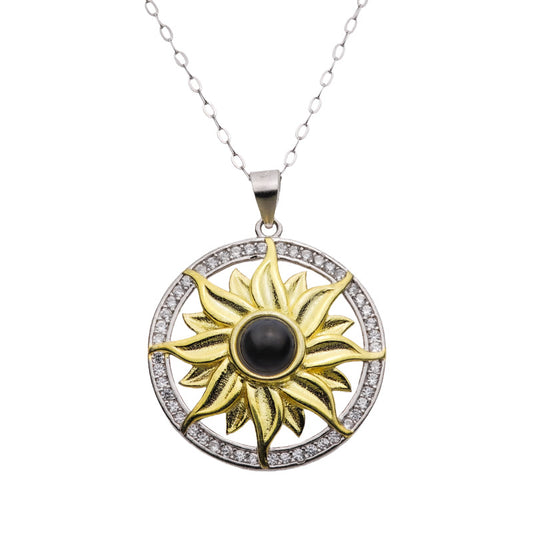Kette mit Foto – Sonnenanhänger, Fotokette mit Projektionslinse | 4MyLove