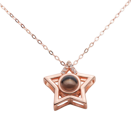 Kette mit Foto – Sternanhänger, Fotokette mit Projektionslinse | 4MyLove