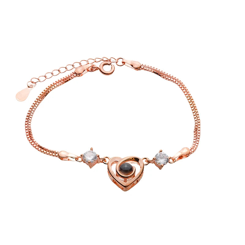 Personalisiertes Geschwungenes-Herz-Armband mit eigenem Bild