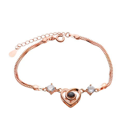 Personalisiertes Geschwungenes-Herz-Armband mit eigenem Bild