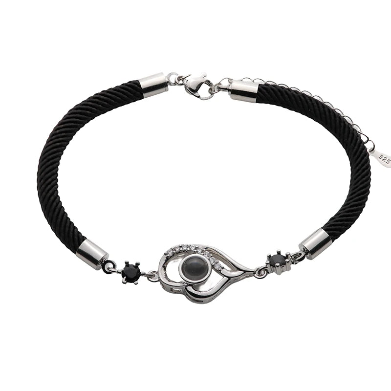 Personalisiertes Liegendes-Herz-Armband mit eigenem Bild