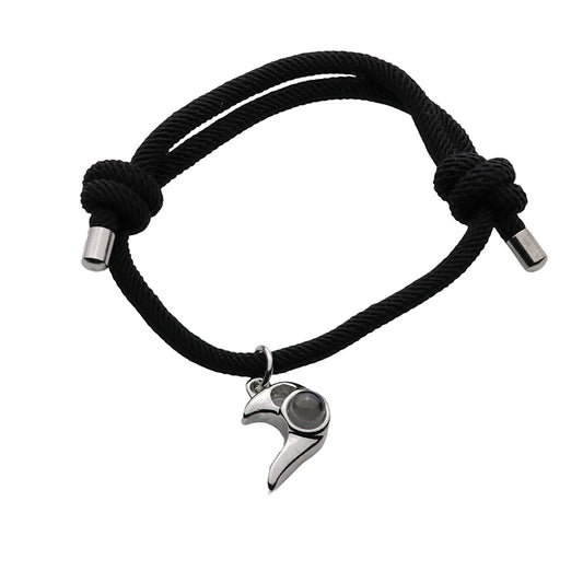 Stoffarmband mit Foto – Halbes Herz, Fotoarmband mit Projektionslinse | 4MyLove
