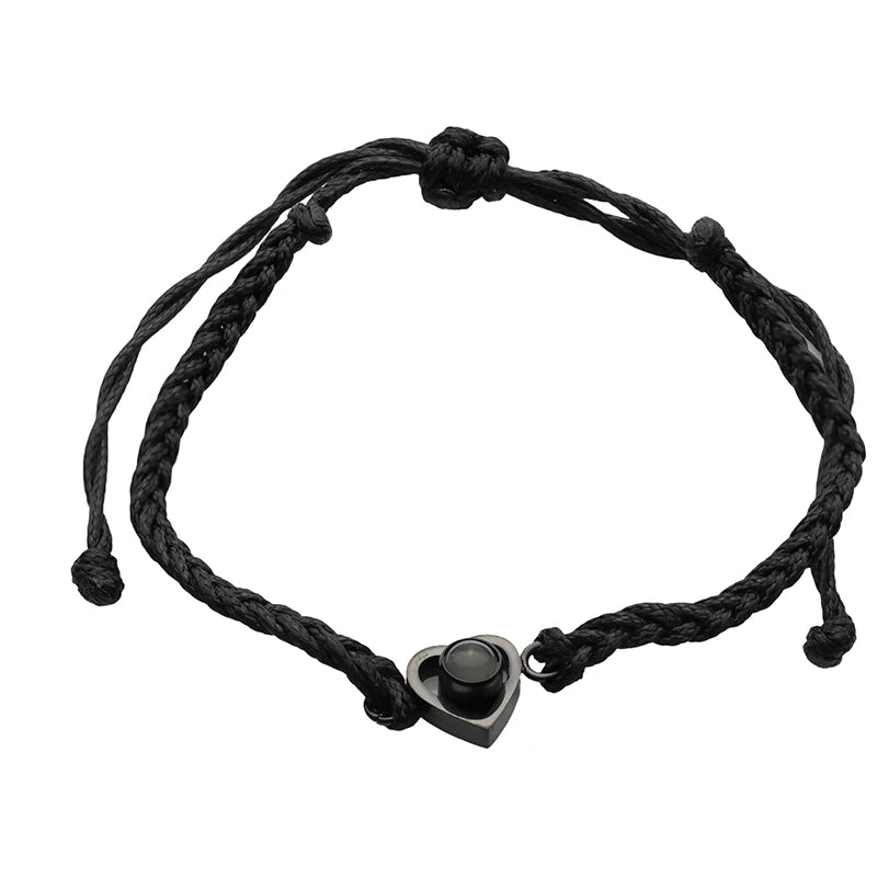Stoffarmband mit Foto – Herz schlicht, Fotoarmband mit Projektionslinse | 4MyLove