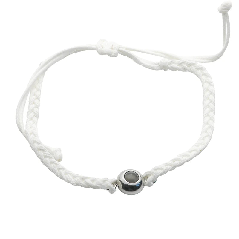 Stoffarmband mit Foto – Weißer Kreis, Fotoarmband mit Projektionslinse | 4MyLove