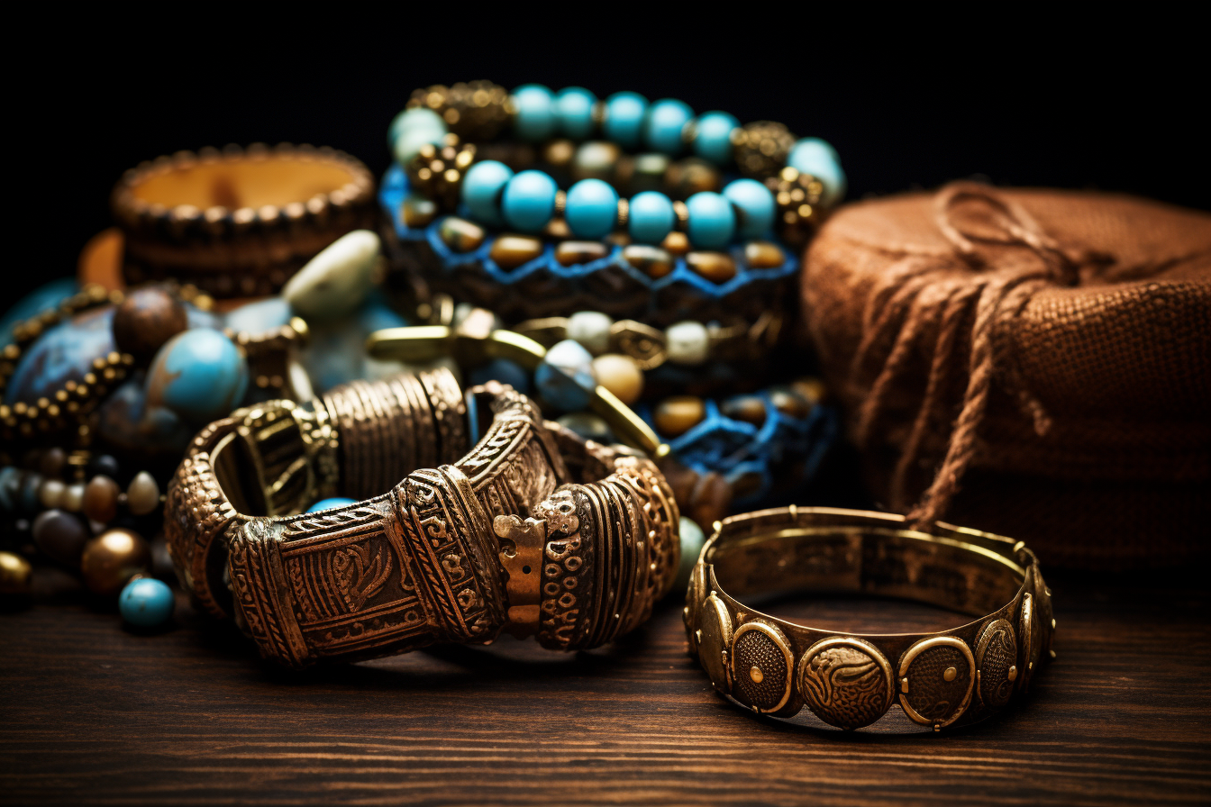 Ancient handmade jewelry artifacts