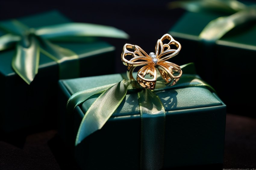 A beautifully wrapped piece of children's jewelry, symbolizing the joy and anticipation of giving a special gift on Children's Day