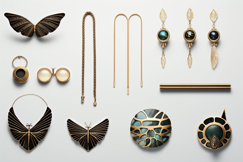 A selection of jewelry pieces from the top sustainable brands mentioned