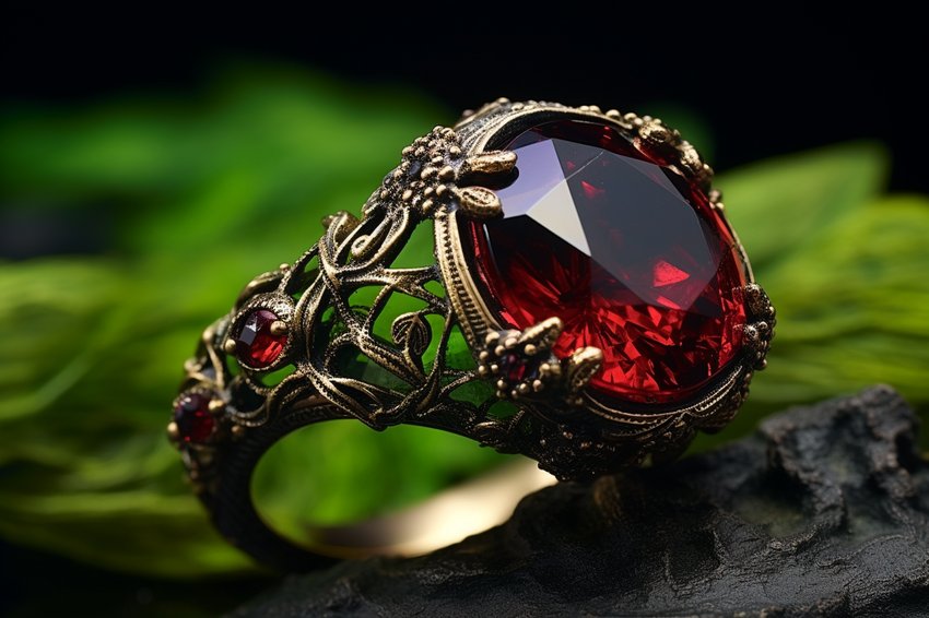 A stunning piece of Heliotrope jewelry, showcasing its unique green color with red inclusions.