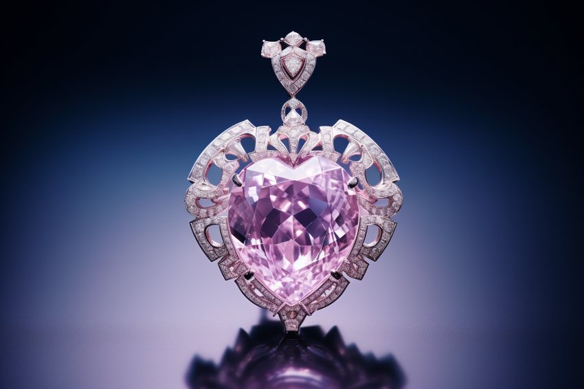 A stunning piece of Kunzite jewelry, showcasing the gem's unique pinkish hue.